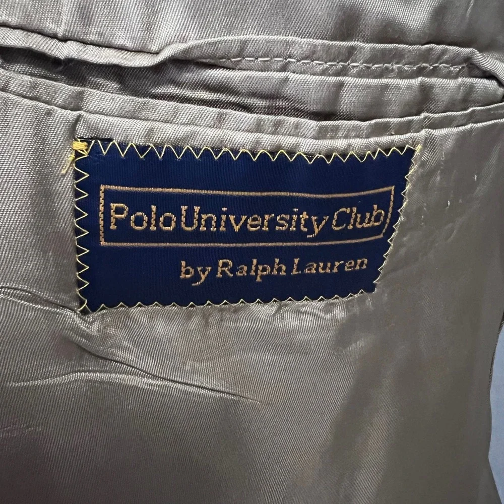 Polo Ralph Lauren University Club Blazer Mens 44 Brown Glen Plaid Wool Jacket